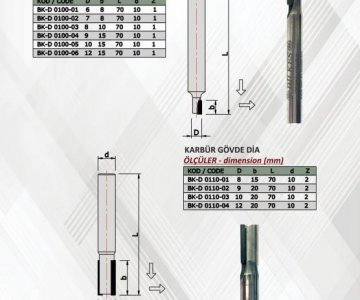 Dia Parmak Freze Bıçağı - BK-D 0100